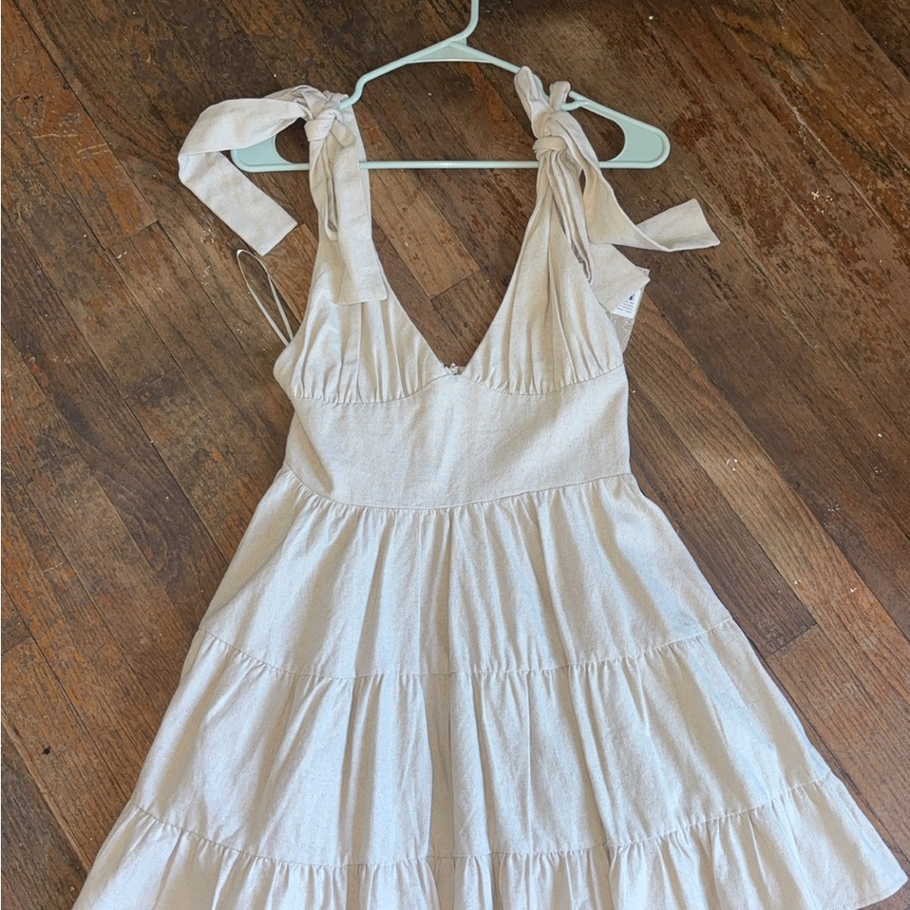 Meshki Cream Plunge Sundress for Wedding Guest - Picture 2 of 4